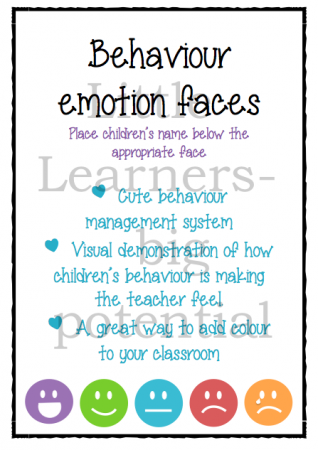 Emotion faces- behaviour management